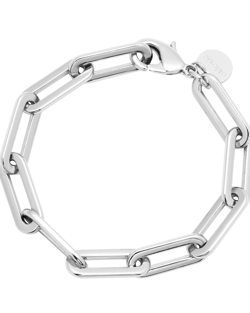 Front of a size 8" Gisele Bracelet 8" Silver in Silver by Eklexic. | dia_product_style_image_id:275302